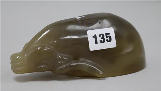 A Chinese chalcedony rhyton